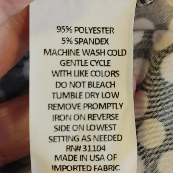 KIM ROGERS POLKA DOT TUNIC, BLACK/WHITE S - Picture 5 of 5